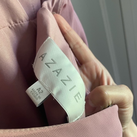 AZAZIE EVALLEEN A-Line Pleated Chiffon Floor-Length Dress Dusty Rose size 2 - Picture 9 of 11